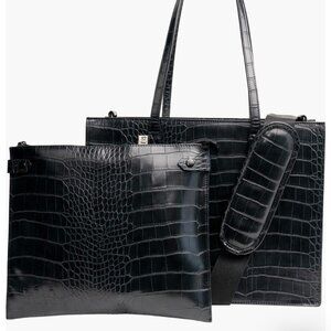 Mini Work Croc Embossed Faux Leather Tote